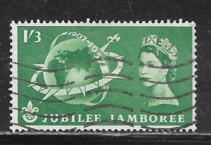 Great Britain 336: 1/3 Elizabeth II,, Globe and Compass, used, F-VF