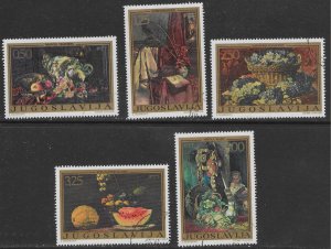 Yugoslavia #1120-1124 paintings 1972 used,