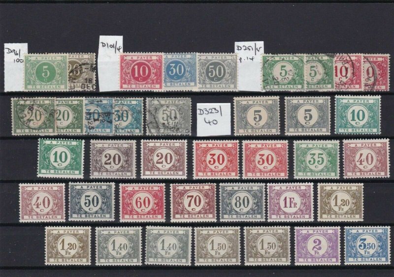 BELGIUM POSTAGE DUES MOUNTED MINT AND USED  REF R 2849