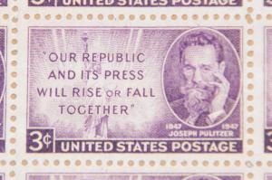 1947 sheet - Joseph Pulitzer Sc# 946