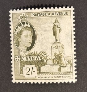 Malta: 1956, Queen Elizabeth definitive, 2/- MNH