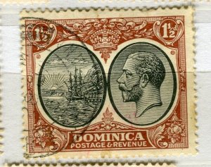 DOMINICA; 1930s early GV pictorial issue fine used 1.5d. value