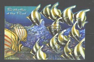 PITCAIRN Isl. 2001 FISH #543 - 546 & MS#546a  MNH