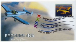 AO-3920-1, 2005, American Advances in Aviation, Ercoupe 415, DCP, Add On Cachet,