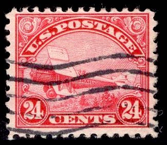 US Stamp #C6 24c Carmine DeHavilland USED SCV $27.50