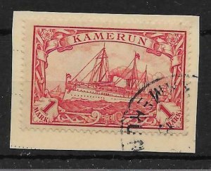 CAMEROUN SGK16 1900 1m CARMINE USED ON PIECE