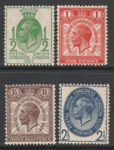 GB Scott 205/208 - SG434/437, 1929 PUC Set MH*