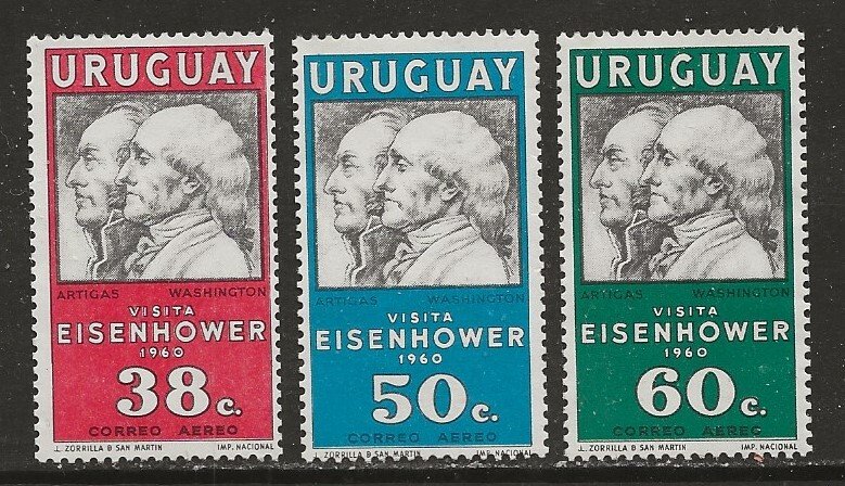 Uruguay Scott catalog #C203-C205 MNH