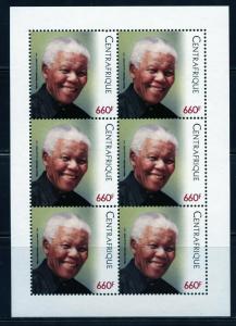 CENTRAL AFRICA  2018 NELSON  MANDELA SHEET MINT NH