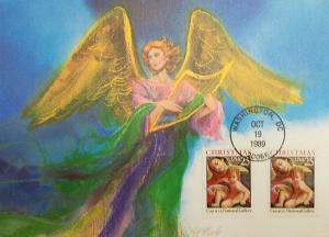 L) 1989 USA, CHRISTMAS, ANGEL, CARRACCI, NATIONAL GALLERY, FULL COLORS, MAXIMUM  