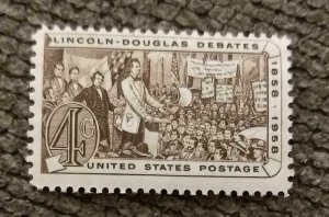 SCOTT  #1115 – 1958 4¢ Lincoln-Douglas Debates SINGLE 4c