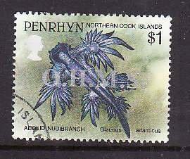 Penrhyn-Sc#o52- id7-used $1.00 Official-Marine Life-Nudibranch-1998-