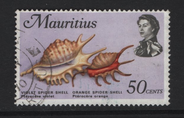 Mauritius  #350  used   1969  marine life  50c