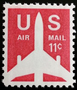 1971 11c Jet Airliner Silhouette, Air Mail Scott C78 Mint F/VF NH