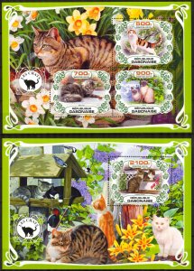 Gabon 2019 Domestic Cats Sheet + S/S MNH