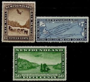 NEWFOUNDLAND 1931 AIR Set of 3 watermarked MH SG #195-7 CV £110+[2249]