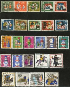 GERMANY Sc#B354-5//B694-6 1957-90 19 Eight Complete Semi-Postal Sets Used