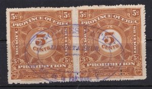 Canada Revenue Stamp Quebec Prohibition QP3 Perf 12 Faulty  $30cv Van Dam