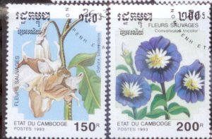 Cambodia 1993 SC# 1264-5 Flowers CTO