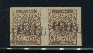 62X5 Confederate States New Orleans Provisional Used Pair with PF Cert BZ1412