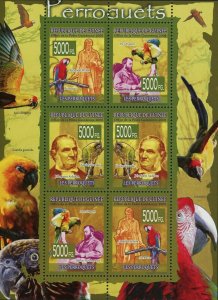 Parrots Stamp Bird John James Audubon Alexander Wilson Ara Macao Ara Rubrogenys