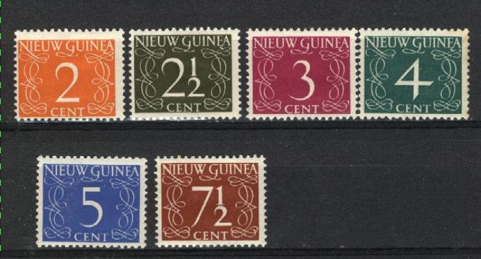 Netherlands New Guinea #2-7   Mint 1950-52  PD