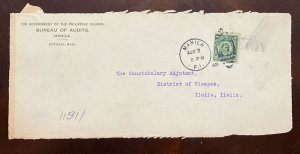 D)1909, UNITED STATES, LETTER CIRCULATED WITH CANCELLATION MANILA, GOVERNMENT OF