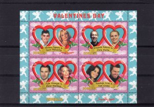 Somalia 2004  VALENTINES DAY/Roses  Sheetlet (4) Perforated MNH VF