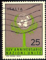 Tree, United Nations, 25th Anniv., Italy stamp SC#1023 used