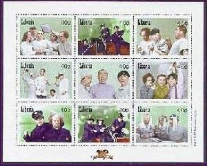 Liberia 1999 - The Three Stooges - Sheet Of 9 Stamps - MNH