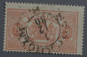 Sweden #O19 Used Fine Place Cancel Date 1 12 90 HRM