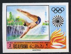 Ras Al Khaima 1970 Diving 2R imperf from Olympics set unm...