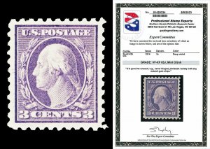 Scott 426 1914 3c Washington Perf 10 Mint Graded VF-XF 85J NH with PSE CERT