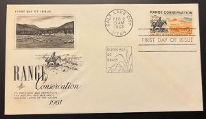 RANGE CONSERVATION FEB 2 1961 SALT LAKE CITY UT FIRST DAY COVER (FDC) BX2