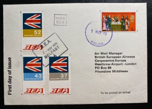 1970 Middlesex England First Day Cover BEA Airway letter Service Only 200