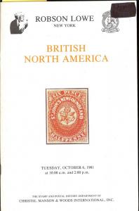 Robson Lowe: Sale # 5083  -  British North America Stamps...