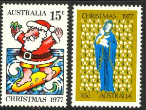 AUSTRALIA 1977 CHRISTMAS Set Sc 669-670 MNH