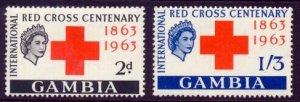 GAMBIA SG#191-192 RED CROSS CENTENARY (1963) MNH