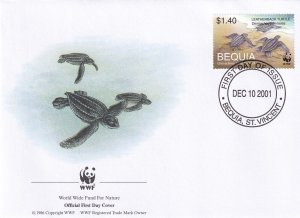 SA13 Bequia 2001 World Wide Fund - Turtles FDC