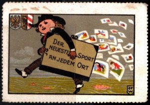 Vintage German Poster Stamp The Latest Sport Everywhere