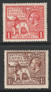 GB Scott 185/186 - SG430/431, 1924 Wembley Set MH*