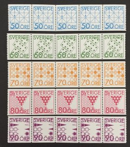 Sweden 1985 #1434-8, Coil Strip of 5, Games, MNH