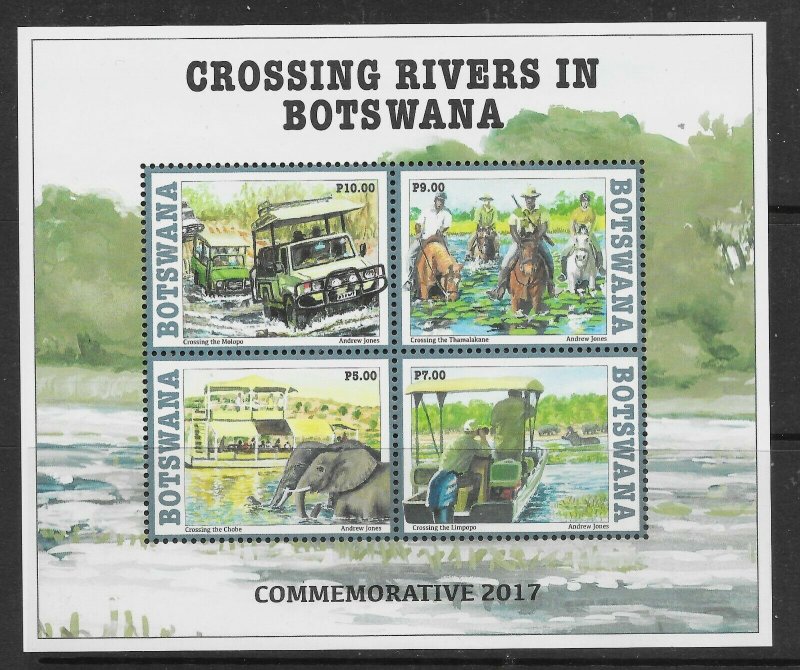 BOTSWANA SGMS1302 2017 CROSSING RIVERS M/S MNH