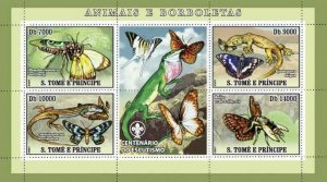 S. TOME & PRINCIPE 2007 - Butterflies, lizard, insects 4v. Mi 3008-3011