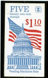 US  2116a  (BK144)  Flag Over Capitol 22c - Folded Booklet of 5 - MNH - 1985 -