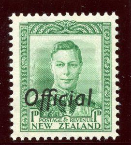 New Zealand 1941 KGVI Official 1d green superb MNH. SG O137. Sc O88.