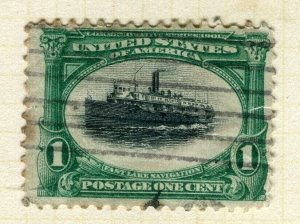 USA; 1901 early Pan US issue fine used 1c. value SHIFTED CENTRE