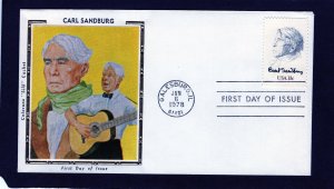 1731 Carl Sandburg, FDC Colorano Silk