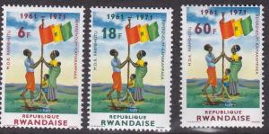 Rwanda # 454-456, Rwanda Flag,Referendum, NH, Faulty 10%