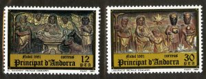 SPANISH ANDORRA 130-1 MNH BIN .80 ART